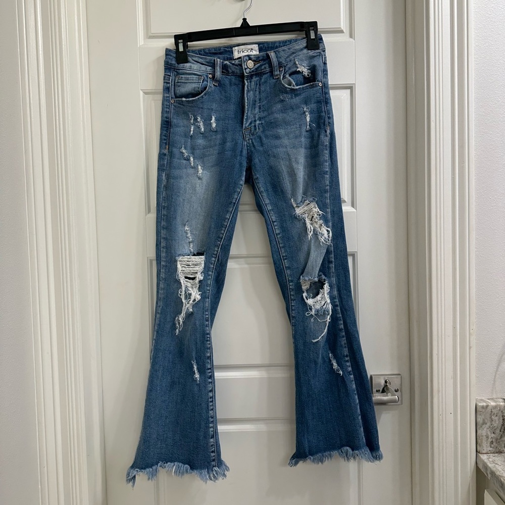 Boutique Distressed Mini Flare Jeans Size 3/25